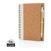 Cuaderno espiral de corcho con bolígrafo blanco | sin montaje de publicidad | no disponible | no disponible