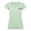 Camiseta de cuello de pico de manga corta para mujer "Victoria" Estándar | Mist Green | L | sin montaje de publicidad | no disponible | no disponible | no disponible