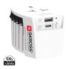 Adaptador de viaje mundial SKROSS USB MUV (1 USB C 1 USB A) blanco | sin montaje de publicidad | no disponible | no disponible