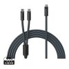 Cable de carga múltiple de silicona VINGA Baltimore (C+2C) azul marino