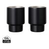 Set 2 tazas de acero inoxidable recicladas VINGA Nagano RCS negro | sin montaje de publicidad | no disponible | no disponible