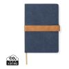 Libreta VINGA Bosler de lona reciclado RCS azul marino | sin montaje de publicidad | no disponible | no disponible
