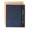 Set de cuaderno de PU reciclado (A5) y bolígrafo Tarek azul