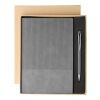 Set de cuaderno de PU reciclado (A5) y bolígrafo Tarek gris | sin montaje de publicidad | no disponible | no disponible