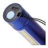 Linterna COB de aluminio reciclado Sami azul cobalto