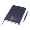 Set de cuaderno de PU reciclado (A5) y bolígrafo Tarek negro | sin montaje de publicidad