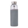Botella de cristal (500 ml) con funda de neopreno gris