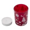 Vaso de cristal con vela y decorado navideño. rojo | sin montaje de publicidad
