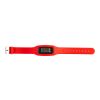 Podómetro con pulsera de silicona. rojo