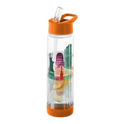 Botella con infusor &quot;Tutti Frutti&quot; Estándar | Transparente-Naranja | sin montaje de publicidad | no disponible | no disponible