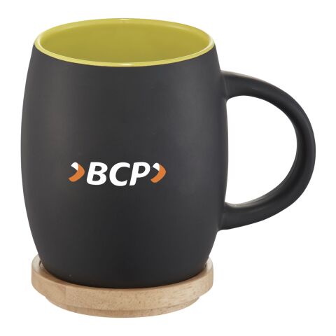 Taza de cerámica con base o tapa de madera "Hearth"
