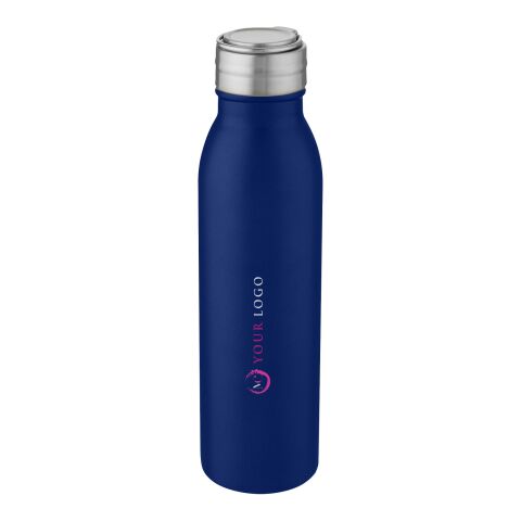 Bidón deportivo de acero inoxidable de 700 ml con enganche de metal &quot;Harper&quot; Estándar | Azul medio | sin montaje de publicidad | no disponible | no disponible