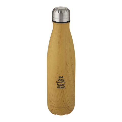 Bidón con aislamiento al vacío de acero inoxidable de 500 ml con aspecto de madera &quot;Cove&quot; Estándar | Natural mezcla | sin montaje de publicidad | no disponible | no disponible