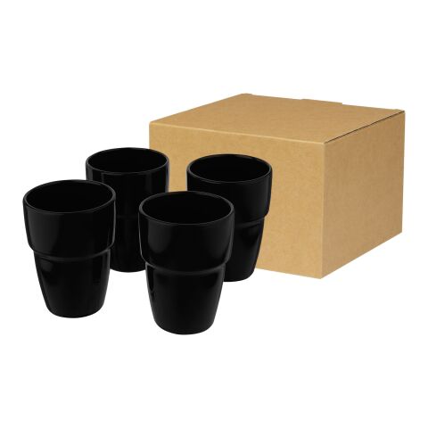 Set de regalo de 4 vasos apilables de 280 ml &quot;Staki&quot; Estándar | bronce negro | sin montaje de publicidad | no disponible | no disponible