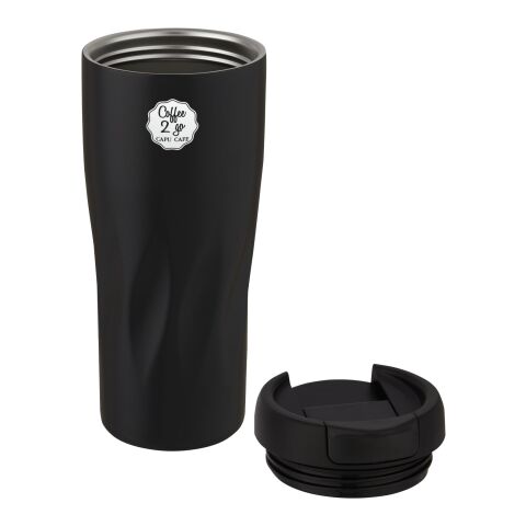 Vaso con aislamiento al vacío de cobre de 450 ml &quot;Waves&quot; Estándar | Negro intenso | sin montaje de publicidad | no disponible | no disponible
