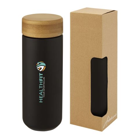 Vaso de cerámica de 300&nbsp;ml con tapa de bambú "Lumi"