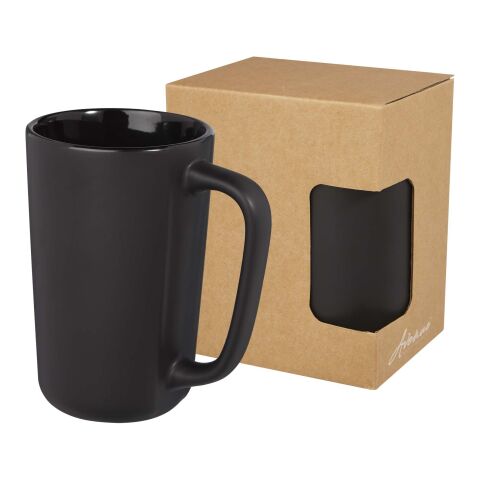 Taza de cerámica de 480 ml &quot;Perk&quot; Estándar | Negro intenso | sin montaje de publicidad | no disponible | no disponible