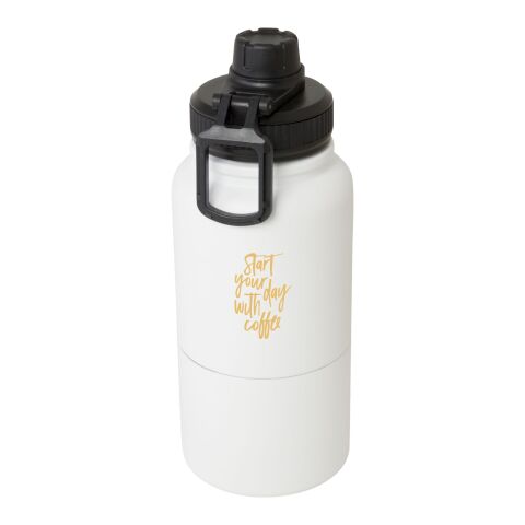 Bidón deportivocon aislamiento de acero inoxidable  de 840 ml con certificación RCS &quot;Dupeca&quot; Estándar | blanco | sin montaje de publicidad | no disponible | no disponible