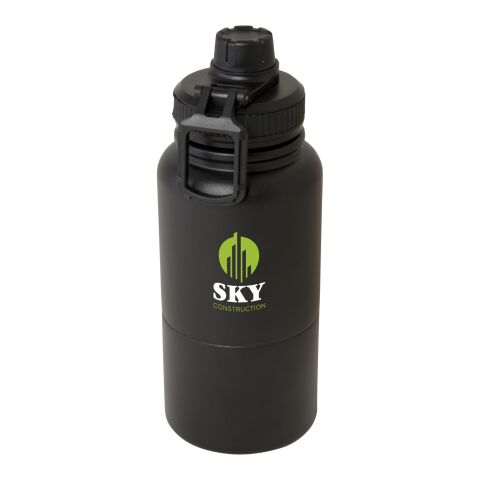 Bidón deportivocon aislamiento de acero inoxidable de 840 ml con certificación RCS "Dupeca" Negro intenso | no disponible