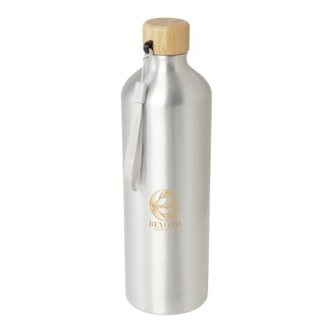 Bidón de aluminio reciclado de 1000 ml con certificación RCS &quot;Malpeza&quot; Estándar | Plateado | sin montaje de publicidad | no disponible | no disponible