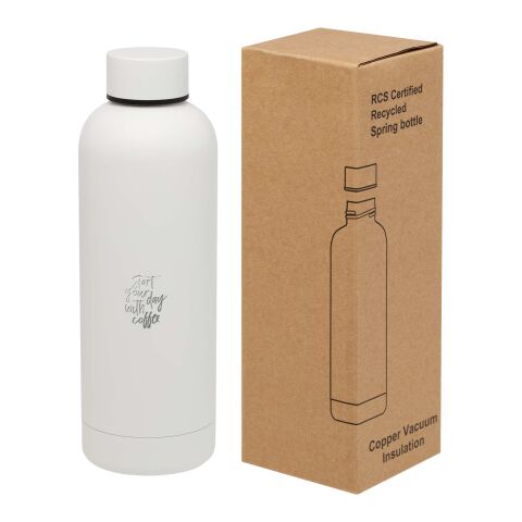 Bidón con aislamiento de cobre de 500 ml de acero inóxidable reciclado con certificado RCS &quot;Spring&quot; Estándar | Blanco | sin montaje de publicidad | no disponible | no disponible