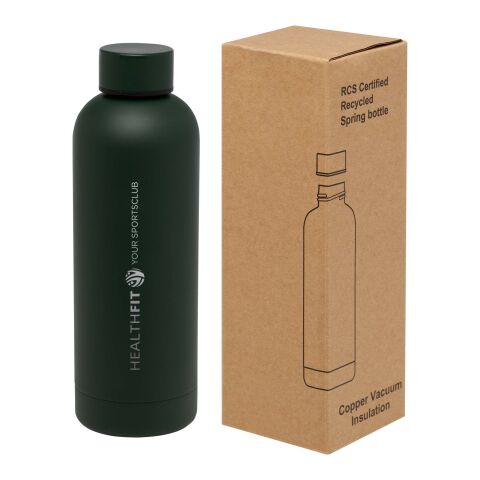 Bidón con aislamiento de cobre de 500 ml de acero inóxidable reciclado con certificado RCS &quot;Spring&quot; Estándar | Green flash | sin montaje de publicidad | no disponible | no disponible