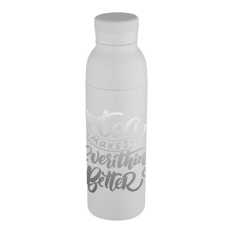 Botella de 650 ml con doble pared aislante de acero inoxidable reciclado RCS &quot;Illuminate&quot; Estándar | blanco | sin montaje de publicidad | no disponible | no disponible