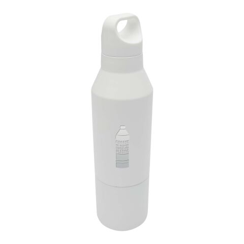 Botella isotérmica de acero inoxidable reciclado de 600 ml con certificado RCS y vaso de 300 ml &quot;Odessy&quot; Estándar | Transparente claro | sin montaje de publicidad | no disponible | no disponible