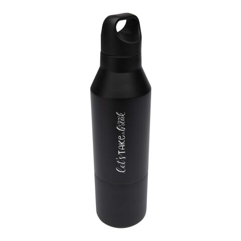 Botella isotérmica de acero inoxidable reciclado de 600 ml con certificado RCS y vaso de 300 ml "Odessy"