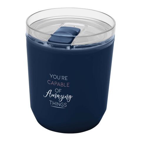 Vaso de doble pared de plástico reciclado de 180 ml &quot;Hudson&quot; Estándar | Azul marino | sin montaje de publicidad | no disponible | no disponible