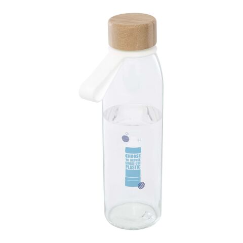 Botella de cristal de 500 ml con asa de silicona y tapa de bambú &quot;Porto&quot; Estándar | Transparente claro | sin montaje de publicidad | no disponible | no disponible