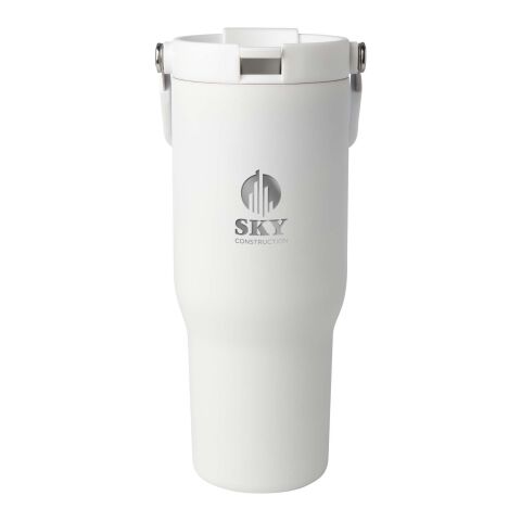 Vaso con aislamiento al vacío de cobre de acero inoxidable reciclado certificado RCS de 900 ml y con tapa de doble función &quot;Bronx&quot; Estándar | Blanco | sin montaje de publicidad | no disponible | no disponible