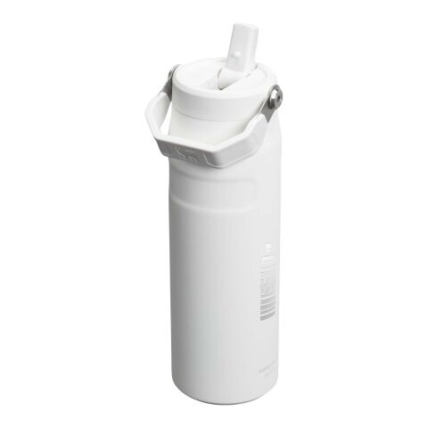 Botella de agua de 700 ml con pajita abatible &quot;Stanley IceFlow™ 2.0&quot; Estándar | Blanco escarchado | Tampografía 1 color | Parte trasera | 30 mm x 70 mm