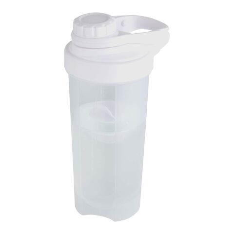 Bidón deportivo de 700&nbsp;ml con bola agitadora "Forza" Blanco | sin montaje de publicidad | no disponible | no disponible