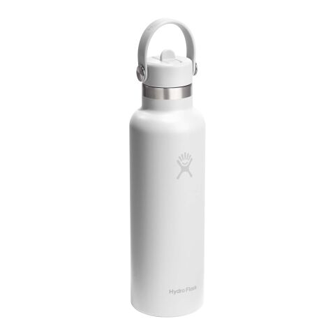 Botella de agua térmica de acero inoxidable Hydro Flask, boca estándar, 621 ml Blanco