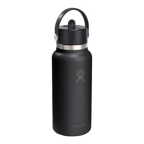 Botella de agua Hydro Flask de acero inoxidable con aislamiento térmico y boca ancha de 946 ml, con tapón con pajita Blanco