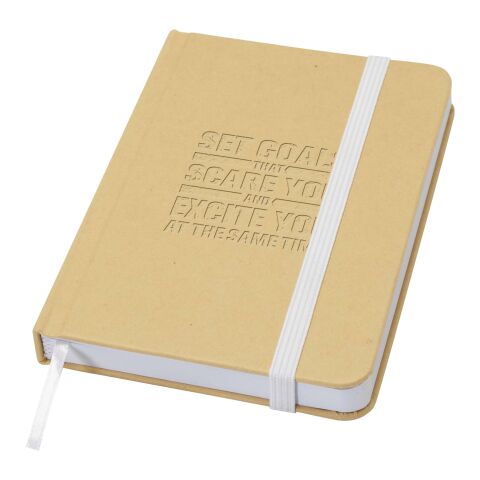 Libreta de tapa dura A6 de material reciclado con páginas lisas &quot;Reed&quot; Estándar | Blanco | sin montaje de publicidad | no disponible | no disponible