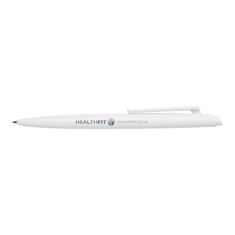 Bolígrafo de material reciclado con certificado RCS (tinta azul) &quot;Ipe&quot; Estándar | Blanco | sin montaje de publicidad | no disponible | no disponible