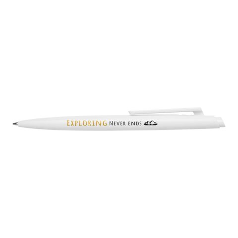 Bolígrafo de material reciclado con certificado RCS (tinta negra) &quot;Ipe&quot; Estándar | Blanco | sin montaje de publicidad | no disponible | no disponible