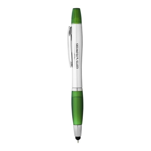 Bolígrafo-puntero y subrayador Nash Estándar | plata-Verde | sin montaje de publicidad | no disponible | no disponible