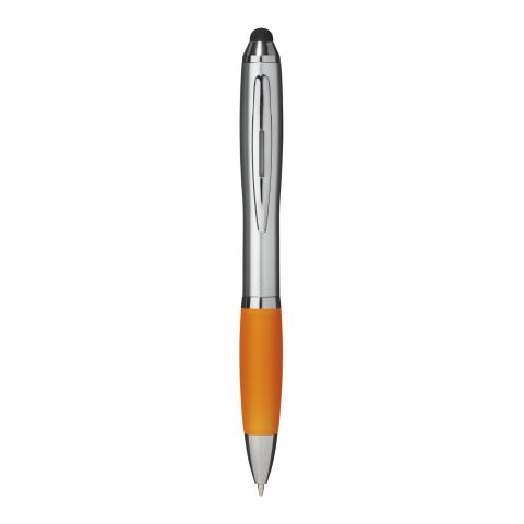 Bolígrafo-puntero &quot;Nash&quot; de color plata con grip de color Estándar | Naranja | sin montaje de publicidad | no disponible | no disponible