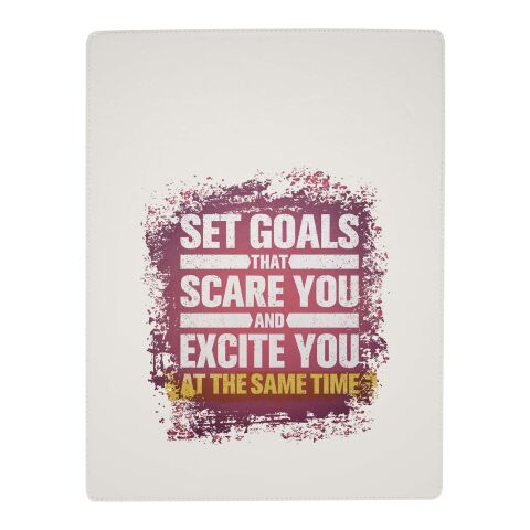 Portapapeles A4 con cierre magnético y bolígrafo de material reciclado RCS (tinta negra) "Clast" Estándar | Blanco | sin montaje de publicidad | no disponible | no disponible | no disponible