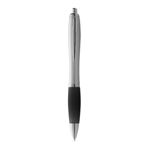 Bolígrafo plateado con sujeción de color &quot;Nash&quot; Estándar | plata-bronce negro | sin montaje de publicidad | no disponible | no disponible