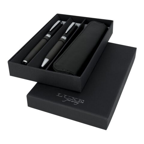 Set de regalo de bolígrafo de carbono Estándar | bronce negro | sin montaje de publicidad | no disponible | no disponible