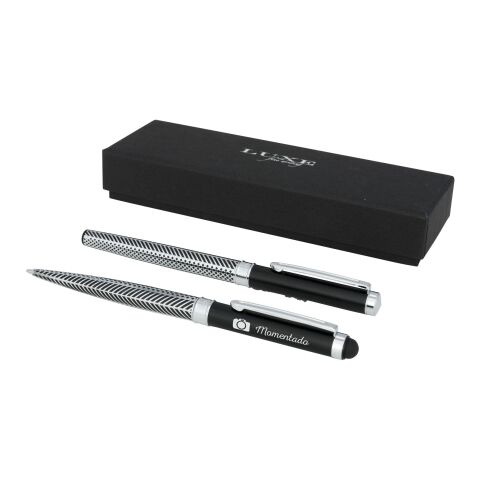 Set de regalo de bolígrafo Empire Duo Estándar | plata-bronce negro | sin montaje de publicidad | no disponible | no disponible