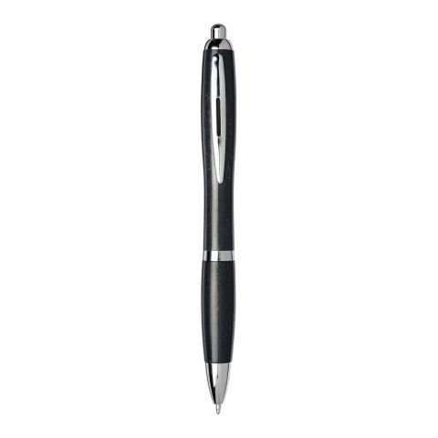 Bolígrafo con punta cromada de paja de trigo &quot;Nash&quot; Estándar | Negro | sin montaje de publicidad | no disponible | no disponible
