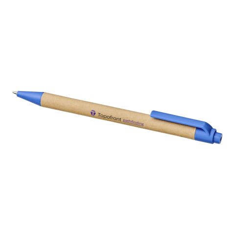 Bolígrafo de cartón reciclado y plástico de maíz &quot;Berk&quot; Estándar | Azul | sin montaje de publicidad | no disponible | no disponible