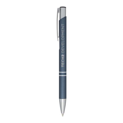Bolígrafo con empuñadura de tacto suave y mecanismo de presión &quot;Moneta&quot; Estándar | Hale Blue | sin montaje de publicidad | no disponible | no disponible