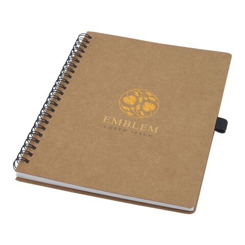 Libreta de tamaño A5 de cartón reciclado con espiral y papel de piedra &quot;Cobble&quot; Estándar | Natural | sin montaje de publicidad | no disponible | no disponible
