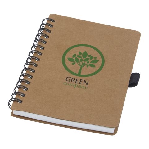Libreta de tamaño A6 de cartón reciclado con espiral y papel de piedra &quot;Cobble&quot; Estándar | Natural | sin montaje de publicidad | no disponible | no disponible